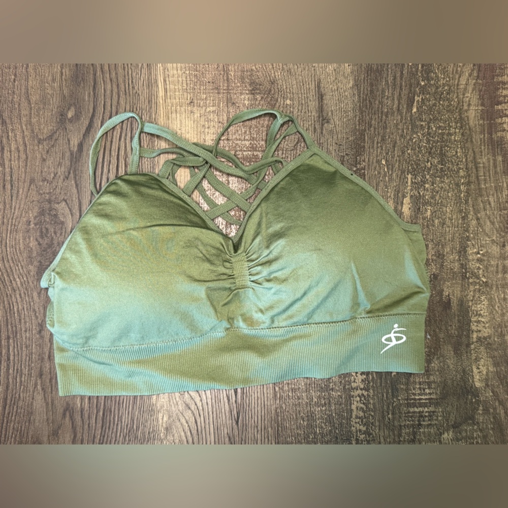 Olive Green Women's Strappy Bralette